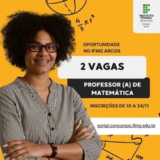 IFMG Arcos está com processo seletivo para contratar professor substituto na área de Matemática