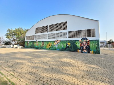 Artistas locais criam mural em grafite no campus