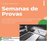 Cronograma da semana de provas do 2º trimestre para o Integrado
