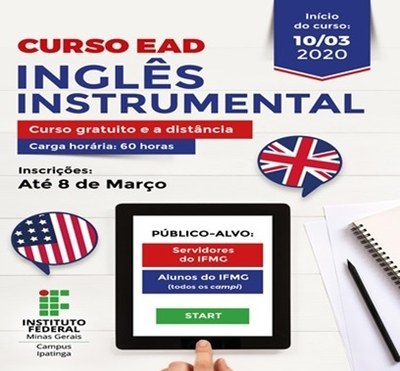 Campus Ipatinga oferta 2500 vagas para curso de inglês instrumental a distância