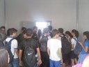 Primeira visita dos alunos ao prédio após a reforma.