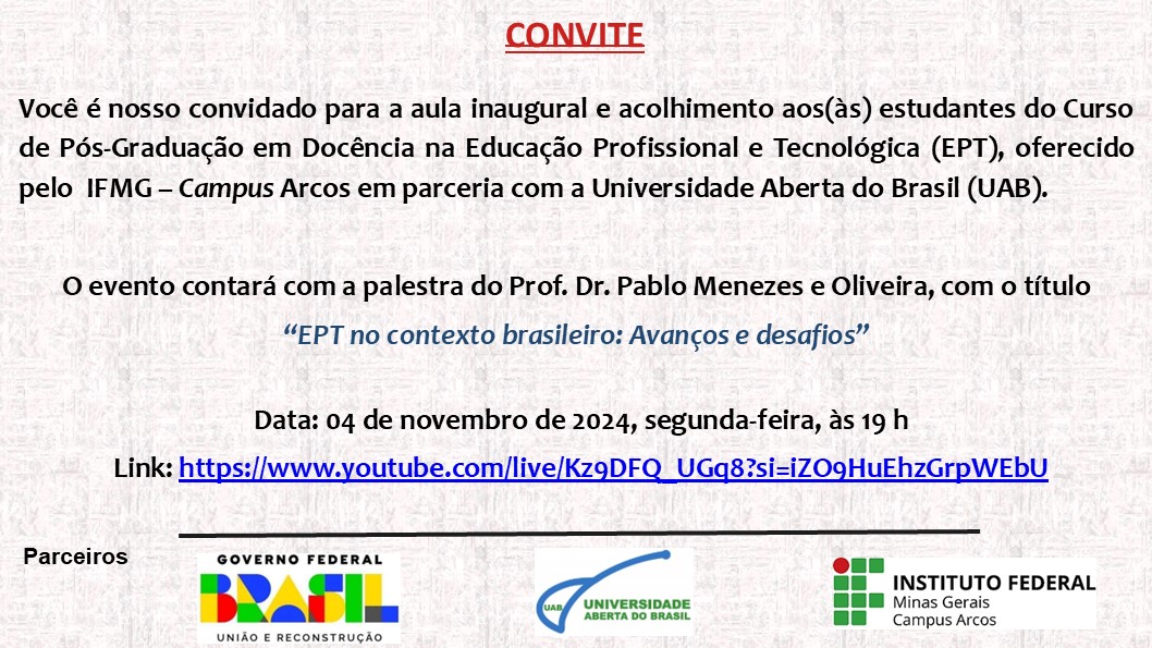 Convite para Aula Inalgural do Curso de Pós em Docência na EPT UAB em nov2024.jpg