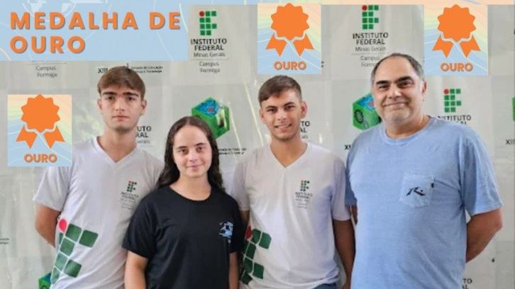 César Augusto Fernandes (Administração), Luiza Mara Fernandes Costa (Informática) e Tiago Souza de Oliveira (Informática),